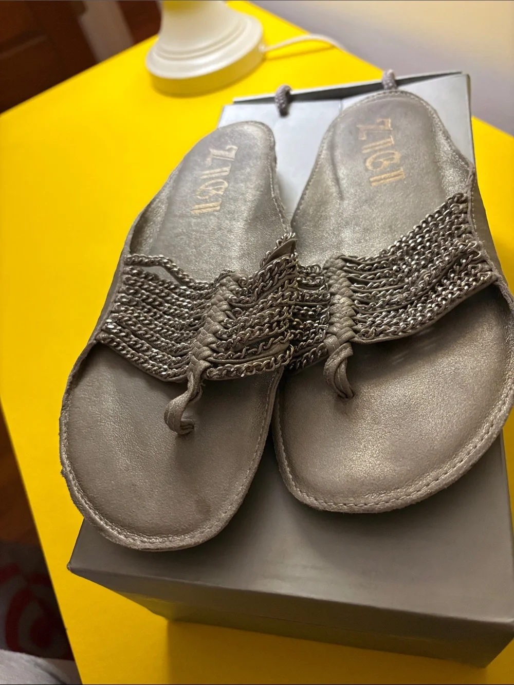Silver Braided Slide Sandals - Women's - Picture 2 of 2